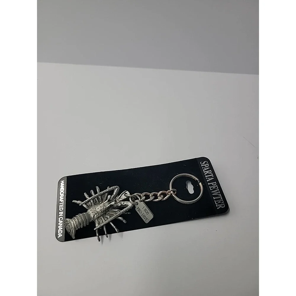 New Sparta Pewter Lobster Keychain‎ Handcrafted Nautical Souvenir